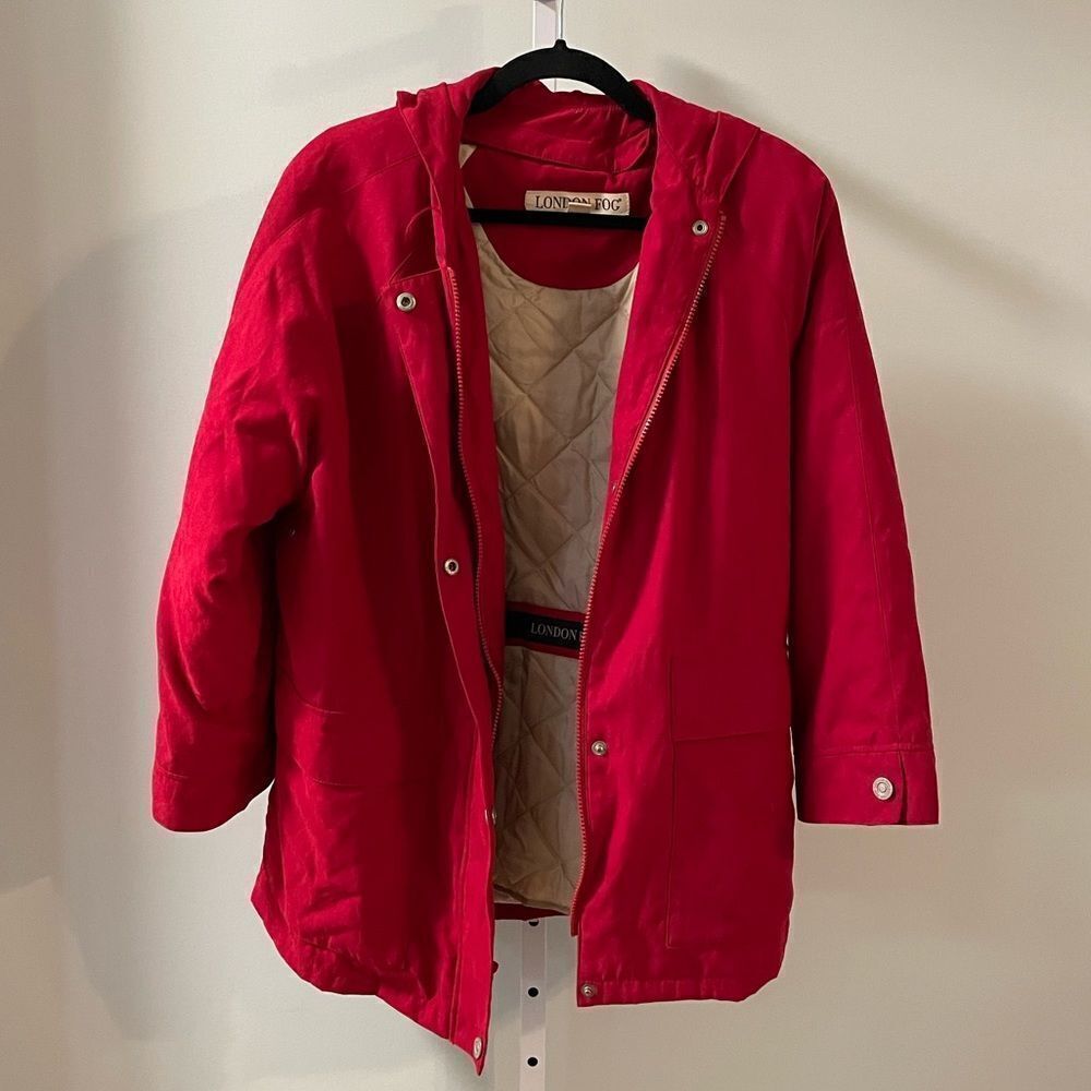 London Fog Heavy Red Lined Jacket